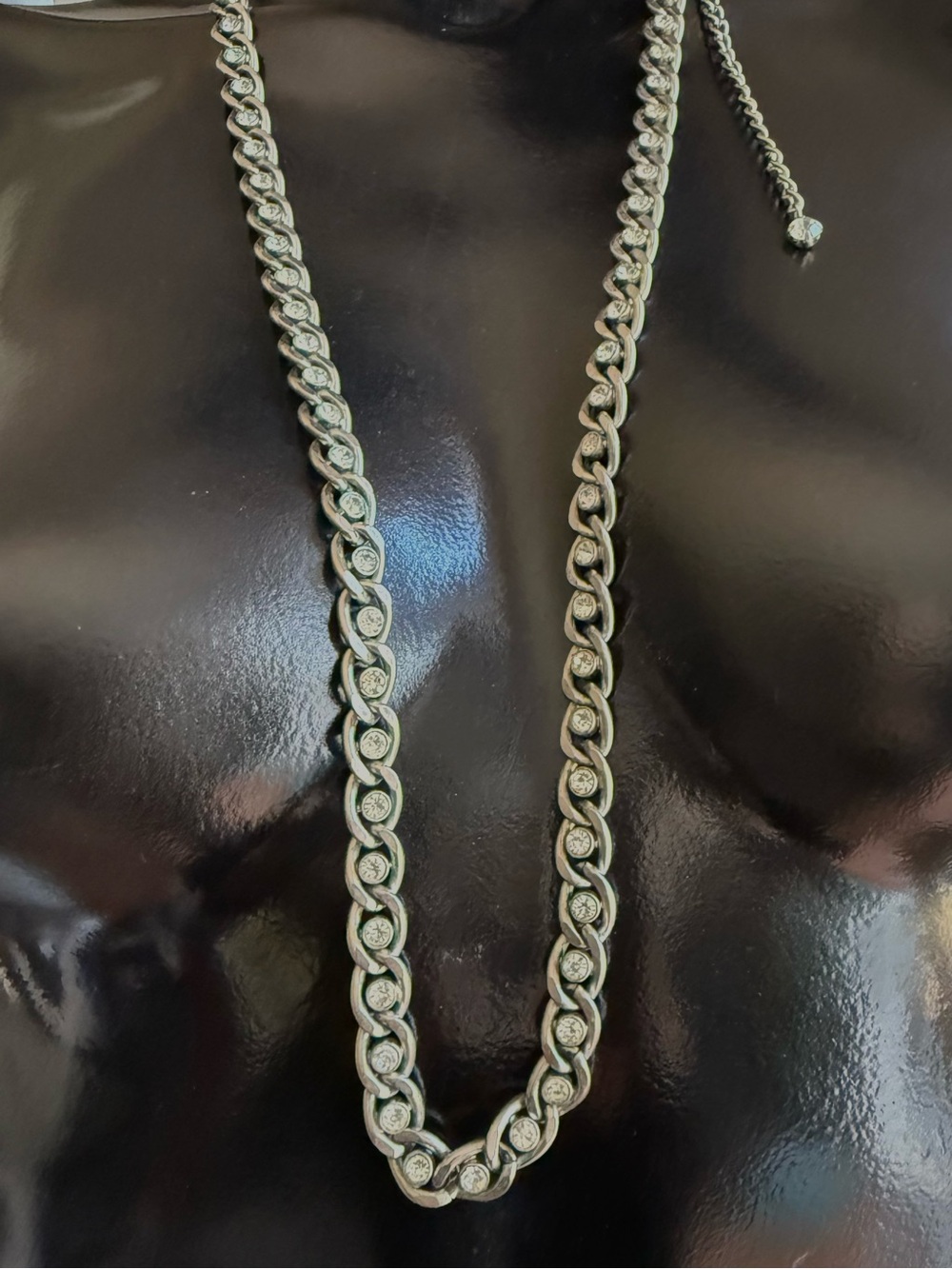 Silver-Tone Cubic Zirconia Link Necklace - Classic Silver